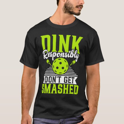 Pickleball Sport Saying Don't Get Smashed Men's Pi Tシャツ (正面)