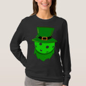 Pickleball St Patricks Day Shamrock Leprechaun Hat Tシャツ (正面)