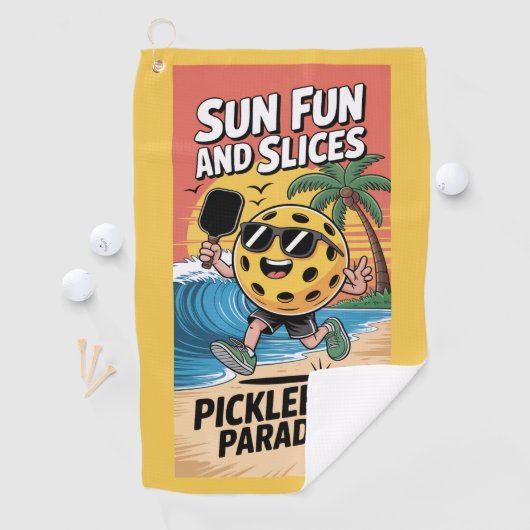 Pickleball Sun Fun And Slices Funny Vacation ゴルフタオル (インサイチュ)