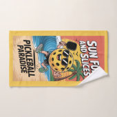 Pickleball Sun Fun And Slices Funny Vacation ハンドタオル (ハンドタオル)