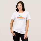 Pickleball Sunset Cool Retro Stripes Custom Text トライブレンドＴシャツ (正面全面)
