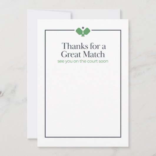 Pickleball Thank You Card | Navy Green サンキューカード (正面)