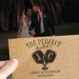 Pickleball The Perfect Match Wedding Save the Date セルフインキングスタンプ