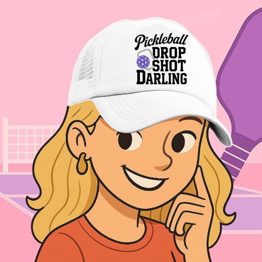 Pickleball Trucker Hat Drop Shot Darling キャップ