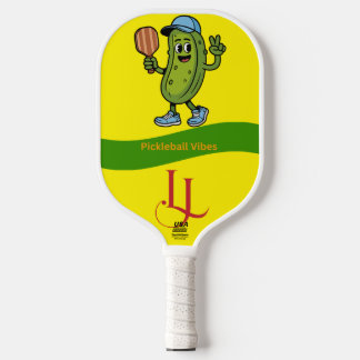 Pickleball Vibes Cartoon Pickle Paddle ピックルボールラケット