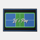 Pickleball Welcome Mat Blue Green Personalized ドアマット (正面)