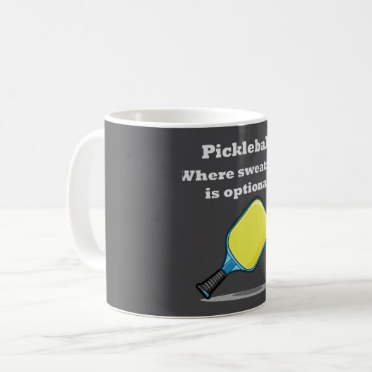 Pickleball Where Sweating is Optional コーヒーマグカップ (正面左)