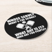 Pickleball Whose Serve Score League Pickleball ラウンドペーパーコースター (アングル)