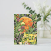 Pickleball with flowers  themed Birthday  ポストカード (スタンド正面)