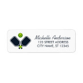 Pickleball with Paddles & Ball Return Address ラベル (正面)