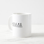 Pickleball Word Playerシルエットのスポーツアクション コーヒーマグカップ (正面左)