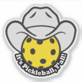 Pickleball Y'all シール (正面)