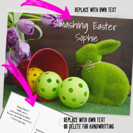 Pickleballerのハッピーイースター、ラブリーフル ポストカード