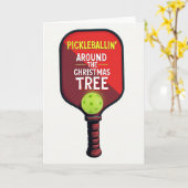 Pickleballin Around The Christmas Tree カード (黄色い花)