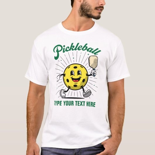 PickleballPlayerzによるカスタム文字ピックボールマスコット Tシャツ (正面)