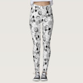 Pickleballsの黒く及び白いレギンス レギンス (正面)