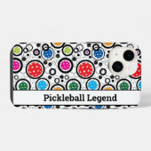 Pickleballs テキスト パターン iPhone 14 iPhoneケース (裏面横)