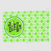 Pickleballs Green White My Other Ballは漬物 ゴルフタオル (横)