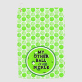 Pickleballs Green White My Other Ballは漬物 ゴルフタオル (正面)
