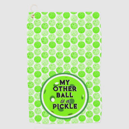 Pickleballs Green White My Other Ballは漬物 ゴルフタオル