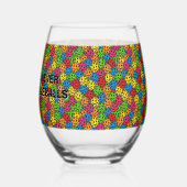 Pickleballs There Are Never Enough ステムなしワイングラス (左)