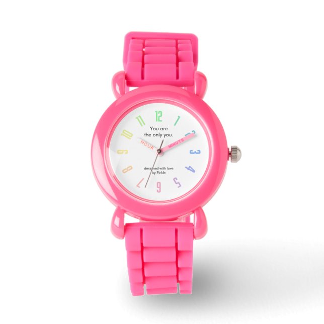 PickleKids™ "You are the only you" Pink Watch 腕時計 (正面)