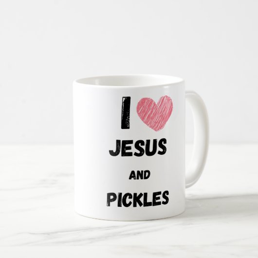 Pickles and Jesus Religious コーヒーマグカップ (正面右)