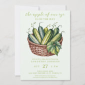 Pickles Cucumber Green pregnancy Baby Shower 招待状 (正面)