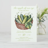 Pickles Cucumber Green pregnancy Baby Shower 招待状 (スタンド正面)