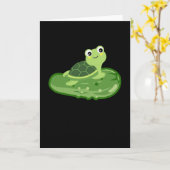 Pickles Turtle Cucumber Gherkin Children カード (黄色い花)