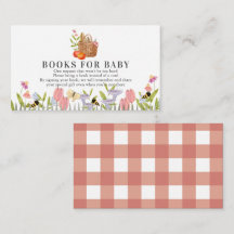 Picnic Basket Floral Baby Shower Book Request Encl