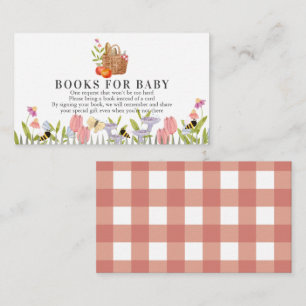 Picnic Basket Floral Baby Shower Book Request Encl エンクロージャーカード