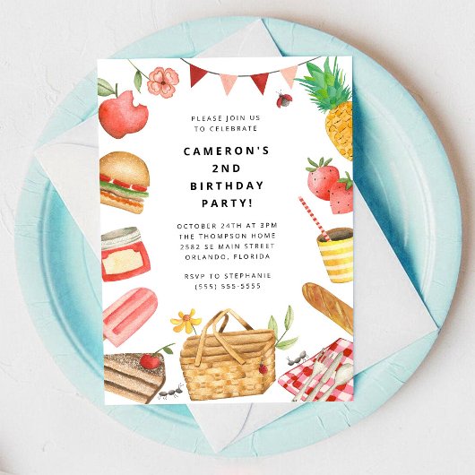 Picnic Birthday Invitation 招待状