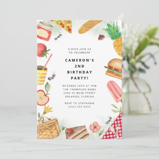 Picnic Birthday Invitation 招待状 (スタンド正面)