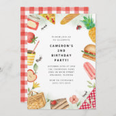 Picnic Birthday Invitation 招待状 (正面/裏面)