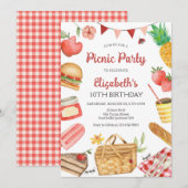 Picnic Birthday Party Invitation 招待状 (正面/裏面)