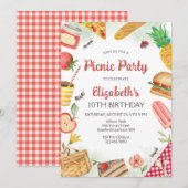 Picnic Birthday Party Invitation 招待状 (正面/裏面)