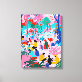 Picnic en el Parque: Arte Favista con Colores Vivo キャンバスプリント