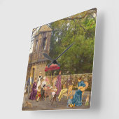 Picnic en la Quinta da Regaleira スクエア壁時計 (傾斜)