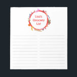 Picnic Illustration CUSTOM Grocery Shopping List ノートパッド<br><div class="desc">Make your shopping lists in style with this customizable grocery shopping, meal planning or to-do list notepad. Click "personalize" to customize with your name or add text to suit your needs. Keep or delete the lines too by clicking the group and deleting. Check my shop for more sizes and styles!...</div>