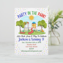 Picnic Outdoor Park Kids Birthday Invitation 招待状