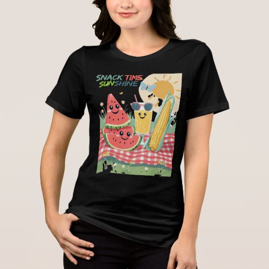 Picnic Pals – Summer Snack Squad トライブレンドＴシャツ (正面)