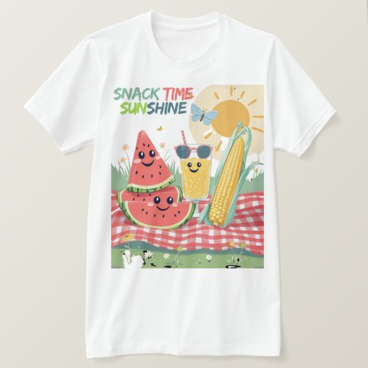 Picnic Pals – Summer Snack Squad Tシャツ (デザイン正面)