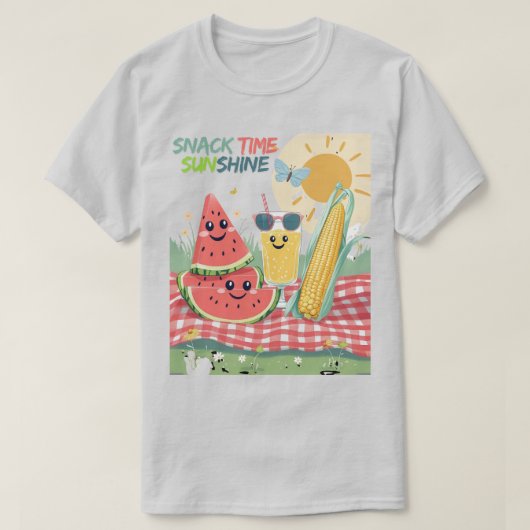 Picnic Pals – Summer Snack Squad Tシャツ (デザイン正面)