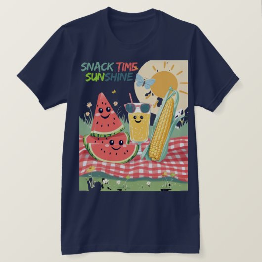 Picnic Pals – Summer Snack Squad Tシャツ (デザイン正面)