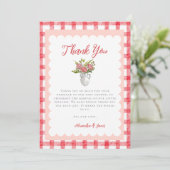Picnic Summer Gingham Girl Baby Shower Thank You (スタンド正面)