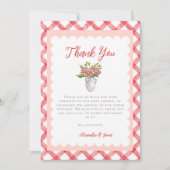 Picnic Summer Red Gingham Baby Shower Thank You (正面)