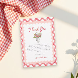 Picnic Summer Red Gingham Baby Shower Thank You