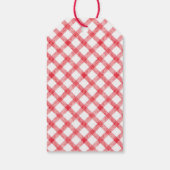 Picnic Summer Red Gingham Scallops Baby Shower ギフトタグ (裏面)