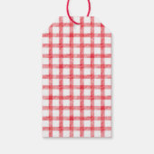 Picnic Summer Red Pink Gingham Girl Baby Shower ギフトタグ (裏面)